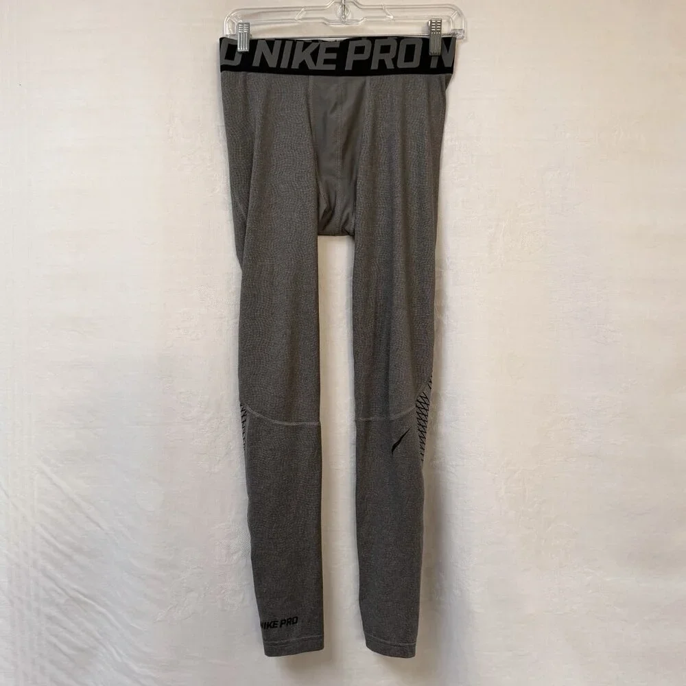 Nike Pro Dri Fit Compression Pants Mens Medium Gray Training Sports Gym Athletic